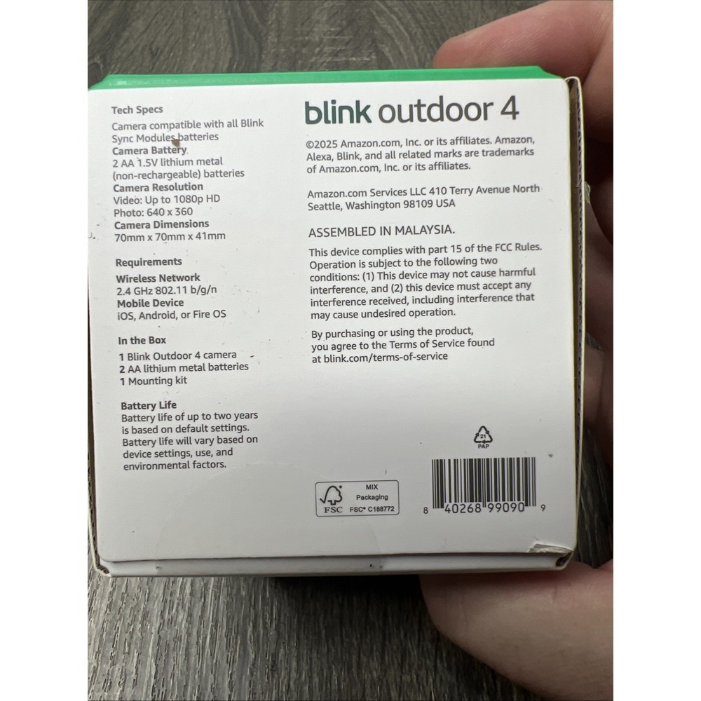 New! Blink Outdoor 4 Wire-Free Smart Security Add On Camera HD 2-Way Audio NIB - Picture 3 of 7